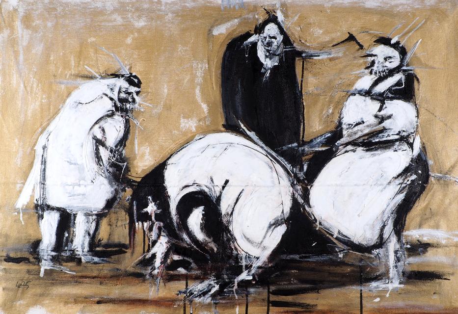 Amt der Leidenschaft / Office of Passion - 2025 | 75x52cm | acrylic, oil, ink, pastel on canvas